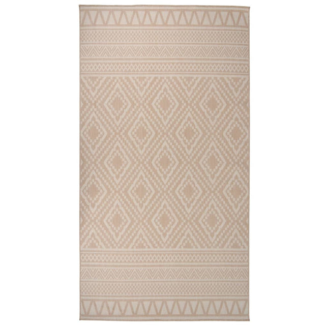 fladvævet udendørstæppe 80x150 cm stribet brun