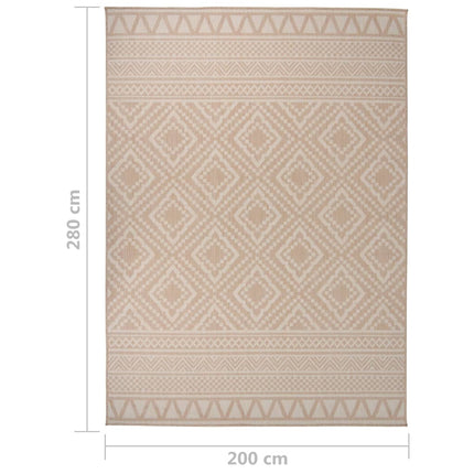 fladvævet udendørstæppe 200x280 cm stribet brun