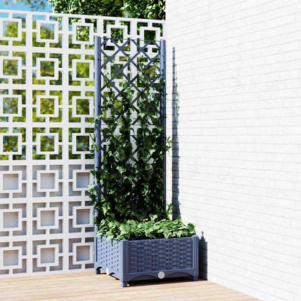 havekrukke med espalier blågrå 40x40x121,5 cm PP