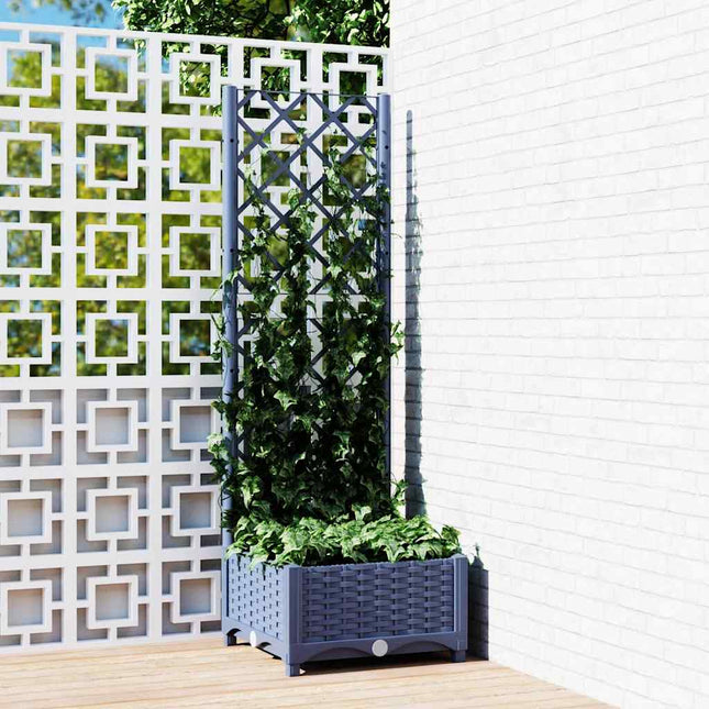havekrukke med espalier blågrå 40x40x121,5 cm PP