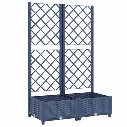 haveplantekasse med espalier blågrå 80x40x121,5 cm PP