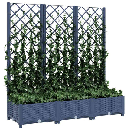 plantekasse med espalier 120x40x121,5 cm PP blågrå