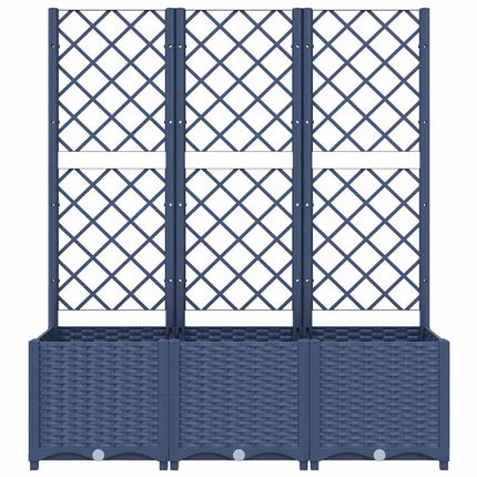 plantekasse med espalier 120x40x136 cm PP blågrå
