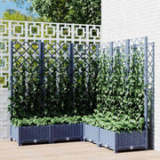 plantekasse med espalier 120x120x121,5 cm PP blågrå