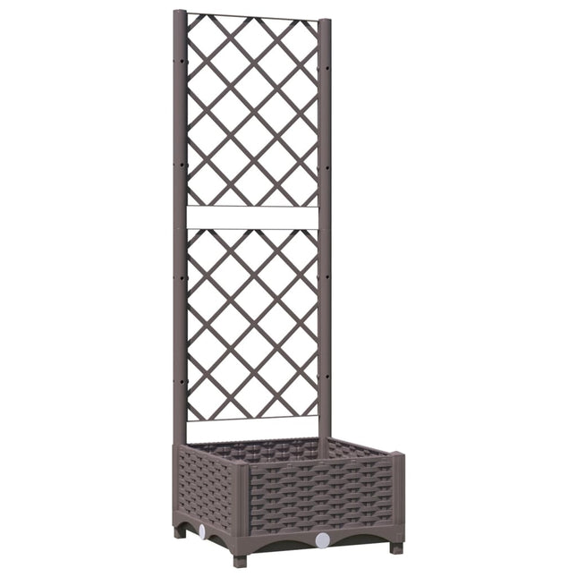 plantekasse med espalier 40x40x121,5 cm PP brun