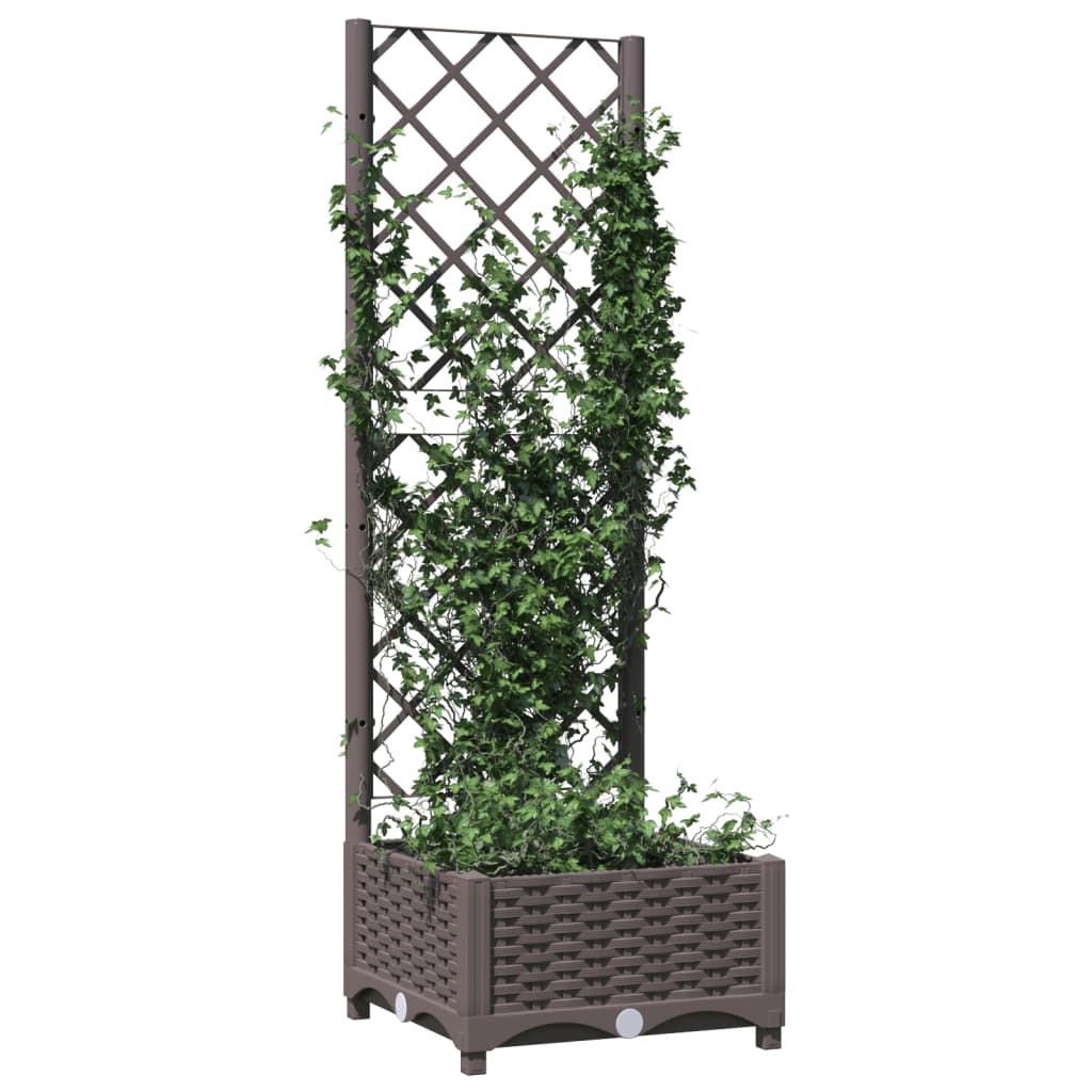 plantekasse med espalier 40x40x121,5 cm PP brun