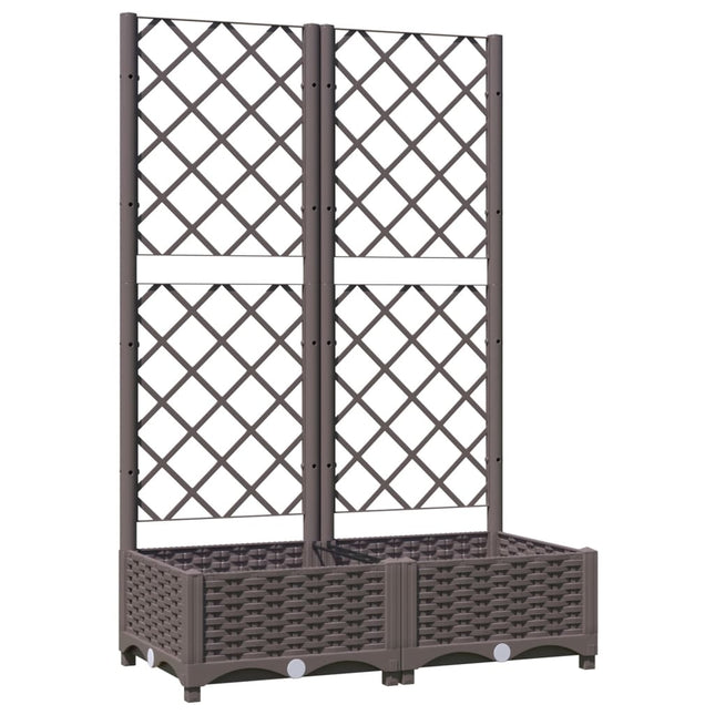 plantekasse med espalier 80x40x121,5 cm PP brun