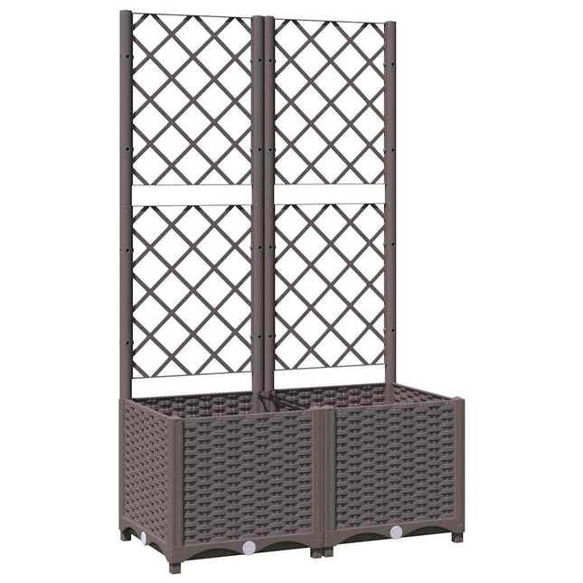 plantekasse med espalier 80x40x136 cm PP brun