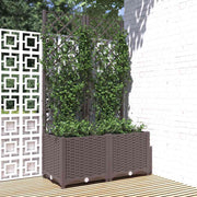 plantekasse med espalier 80x40x136 cm PP brun
