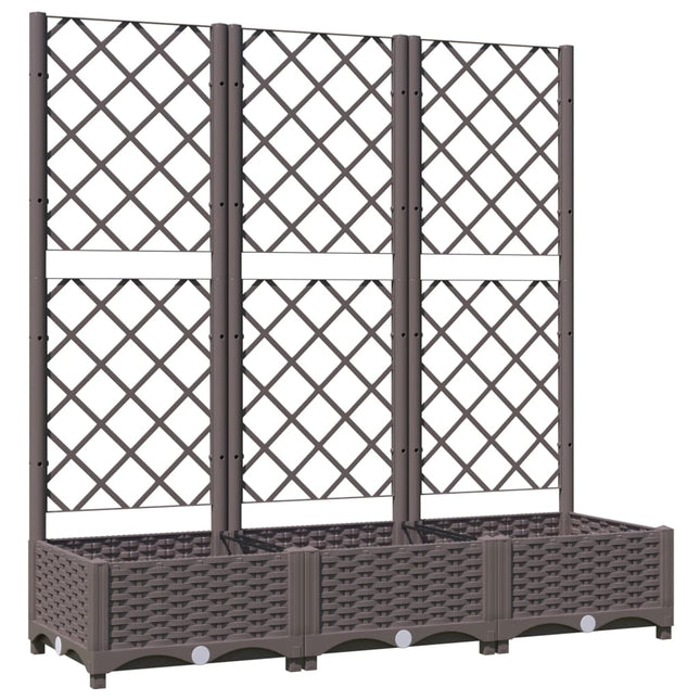haveplantekasse med espalier brun 120x40x121,5 cm PP