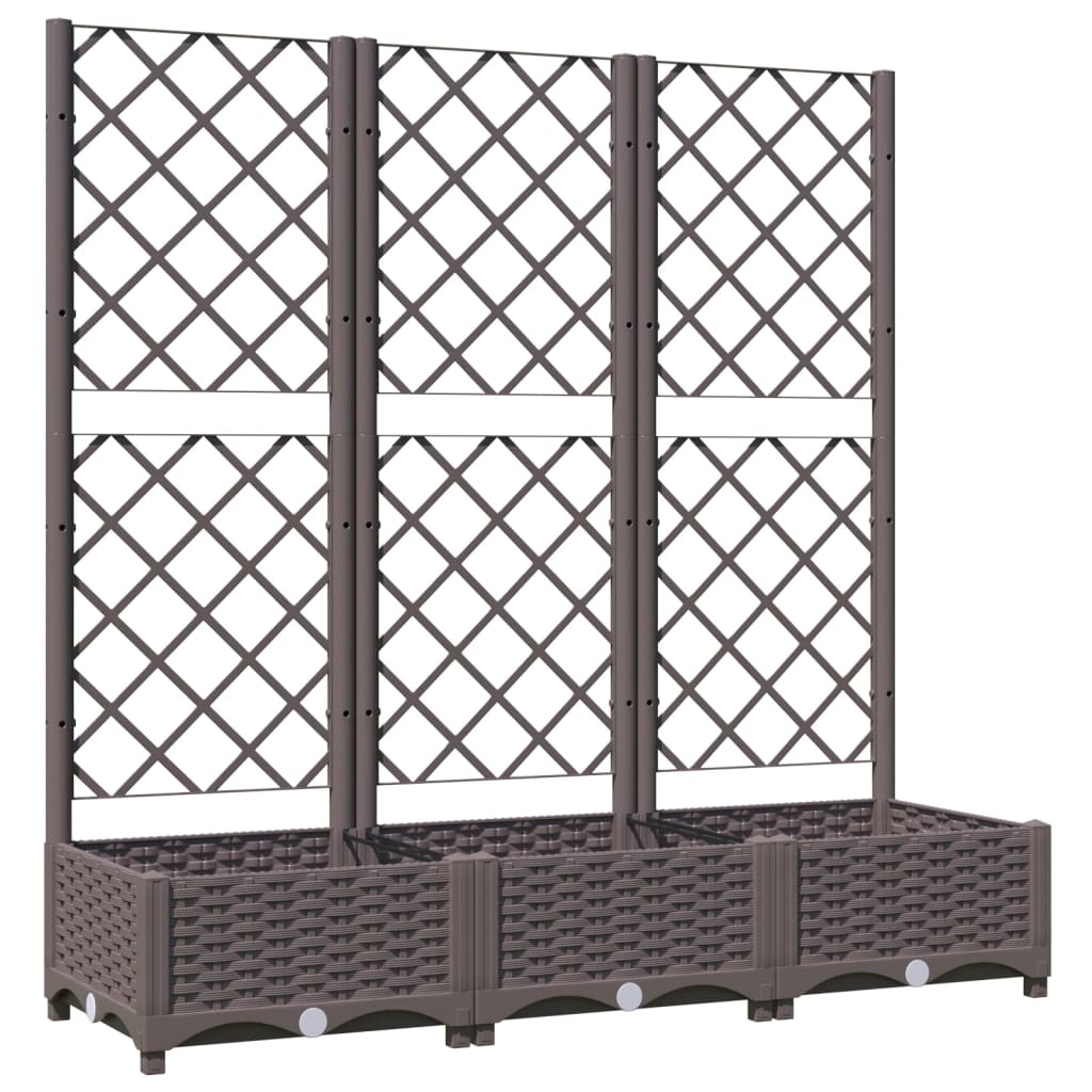 haveplantekasse med espalier brun 120x40x121,5 cm PP