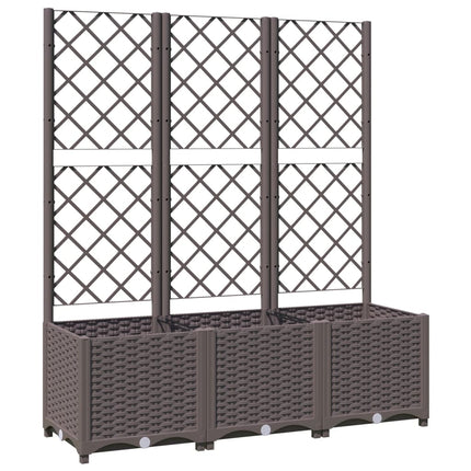 haveplantekasse med espalier brun 120x40x136 cm PP