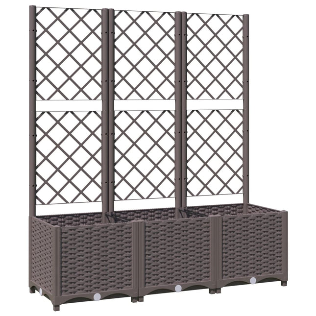 haveplantekasse med espalier brun 120x40x136 cm PP