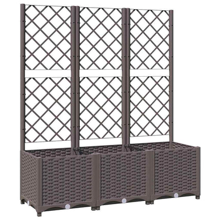 haveplantekasse med espalier brun 120x40x136 cm PP