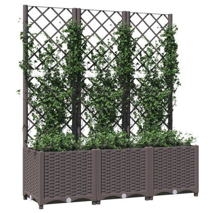 haveplantekasse med espalier brun 120x40x136 cm PP
