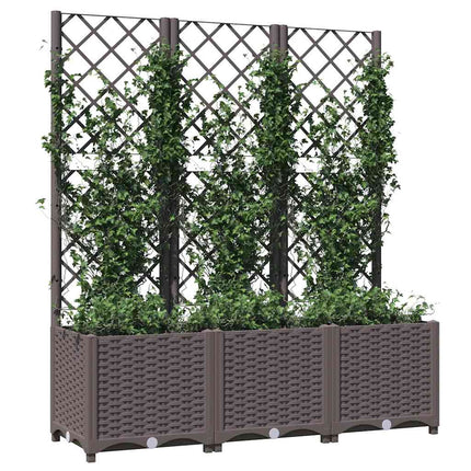 haveplantekasse med espalier brun 120x40x136 cm PP