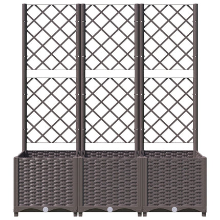 haveplantekasse med espalier brun 120x40x136 cm PP