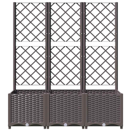 haveplantekasse med espalier brun 120x40x136 cm PP