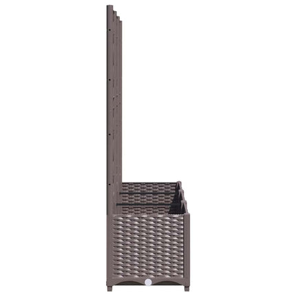 haveplantekasse med espalier brun 120x40x136 cm PP
