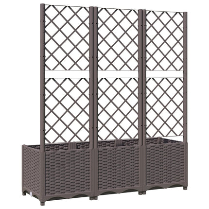 haveplantekasse med espalier brun 120x40x136 cm PP