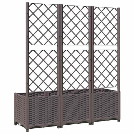 haveplantekasse med espalier brun 120x40x136 cm PP