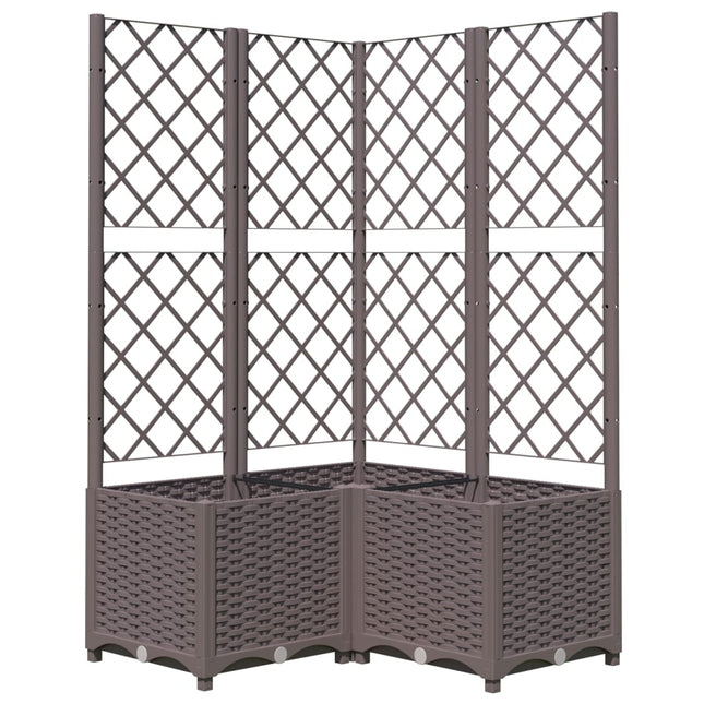 plantekasse med espalier 80x80x136 cm PP brun