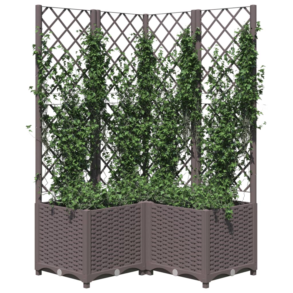 plantekasse med espalier 80x80x136 cm PP brun