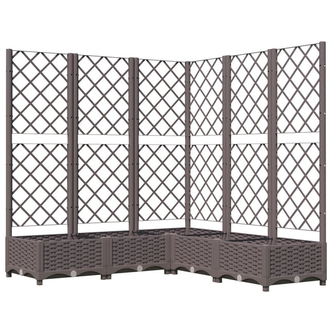 plantekasse med espalier 120x120x121,5 cm PP brun
