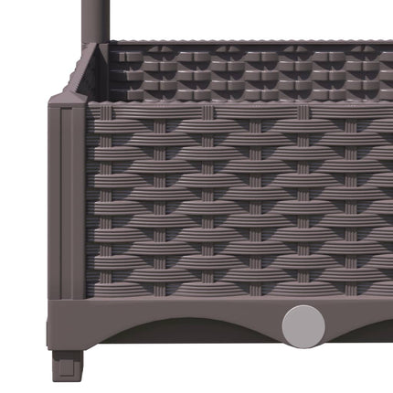 plantekasse med espalier 120x120x121,5 cm PP brun