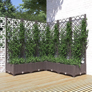 plantekasse med espalier 120x120x121,5 cm PP brun