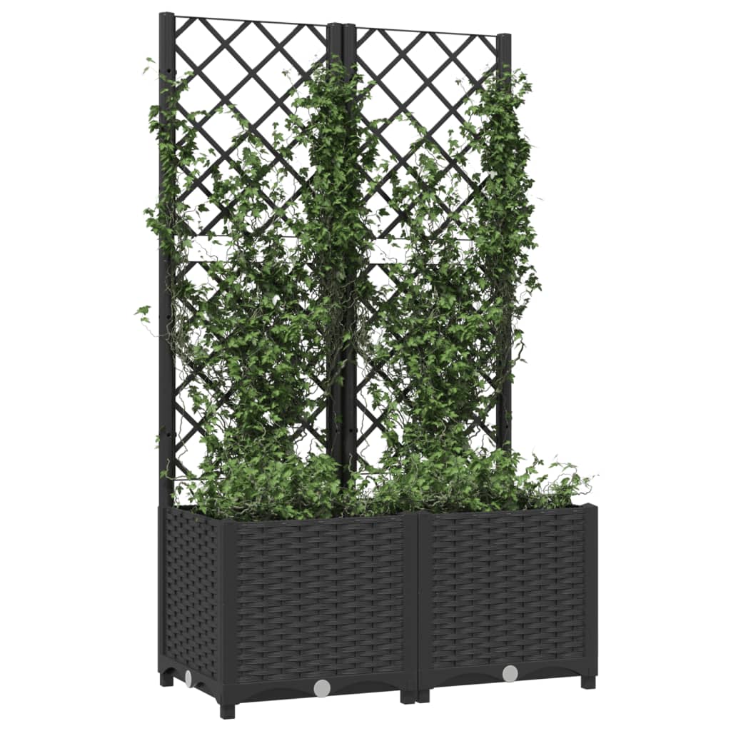 haveplantekasse med espalier sort 80x40x136 cm PP