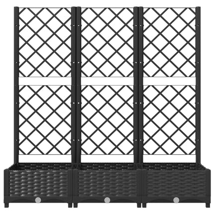 haveplantekasse med espalier sort 120x40x121,5 cm PP