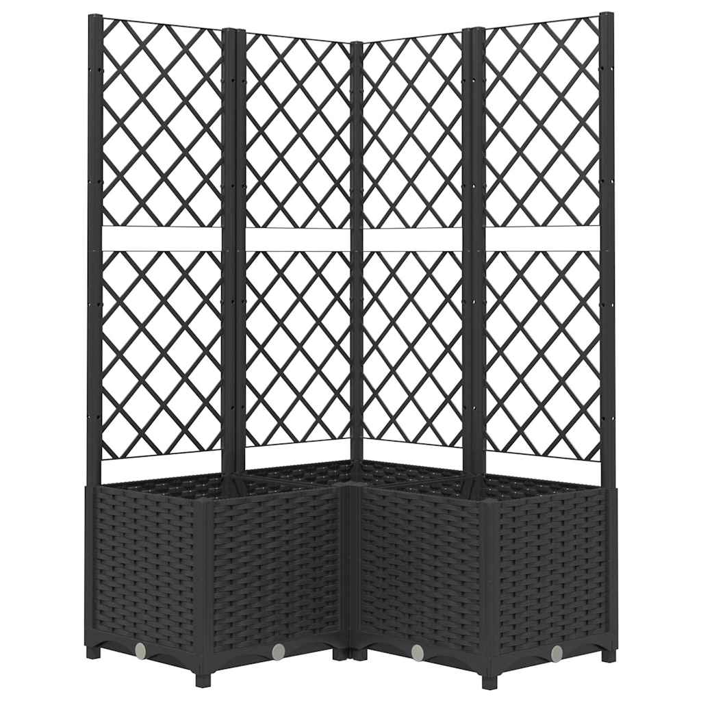 plantekasse med espalier 80x80x136 cm PP sort