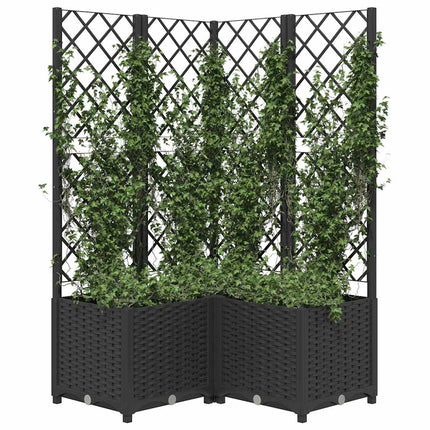plantekasse med espalier 80x80x136 cm PP sort