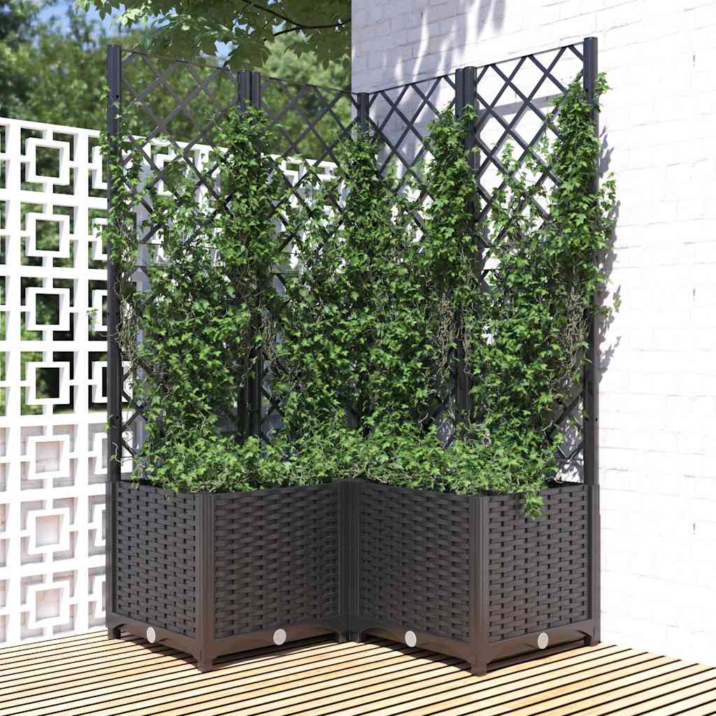 plantekasse med espalier 80x80x136 cm PP sort