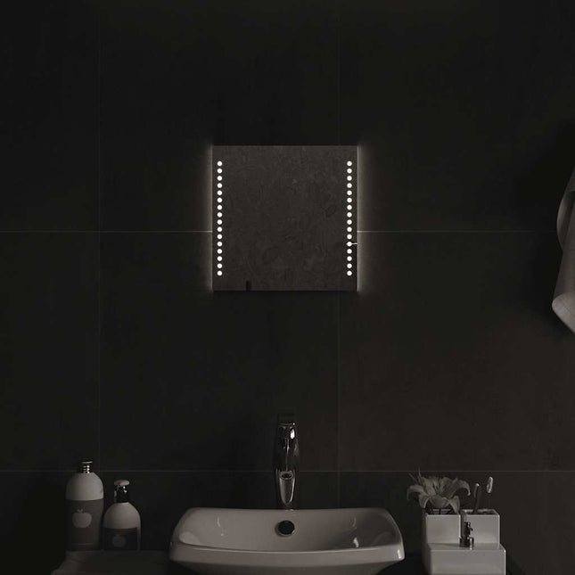 badeværelsesspejl med LED-lys 30x30 cm