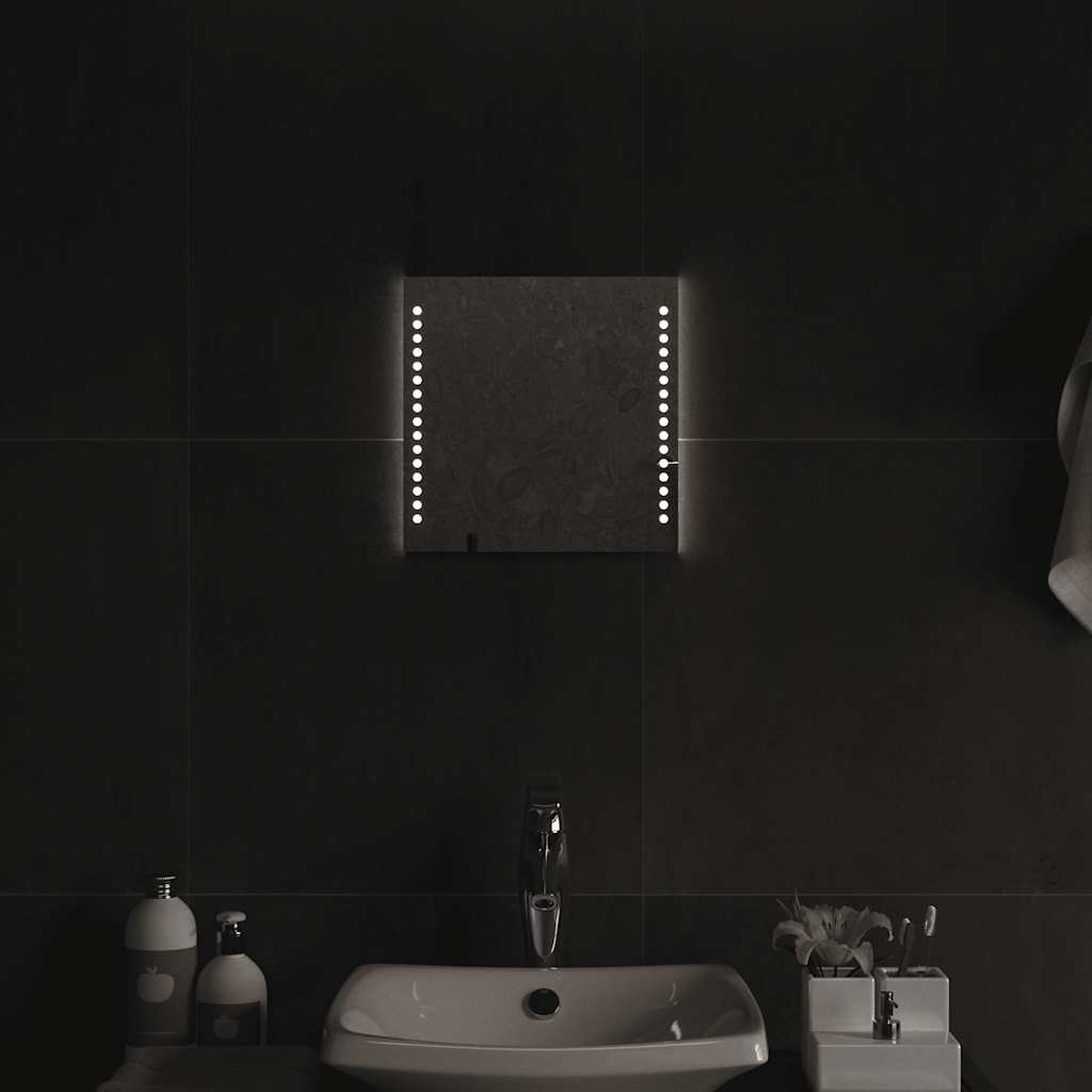 Badeværelsesspejl med LED-lys 30x30 cm