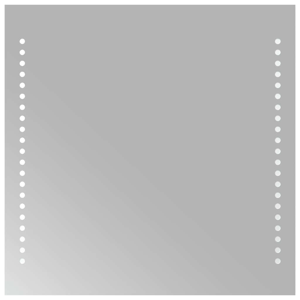 badeværelsesspejl med LED-lys 40x40 cm