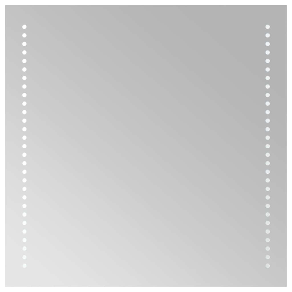 badeværelsesspejl med LED-lys 50x50 cm