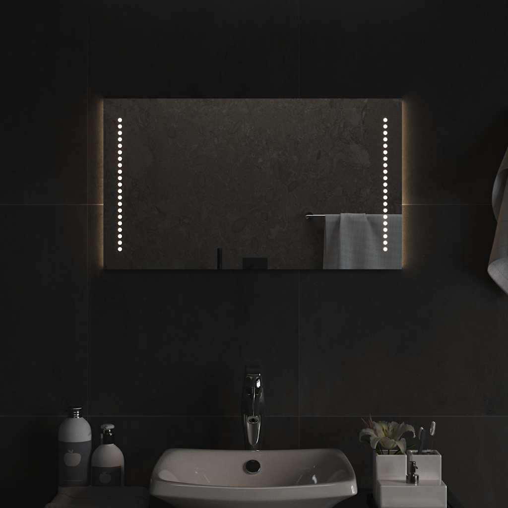 Badeværelsesspejl med LED-lys 70 × 40 cm - IP65, USB