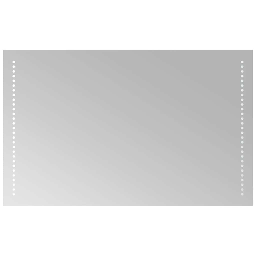 badeværelsesspejl med LED-lys 80x50 cm