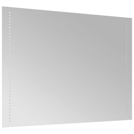 badeværelsesspejl med LED-lys 80x60 cm