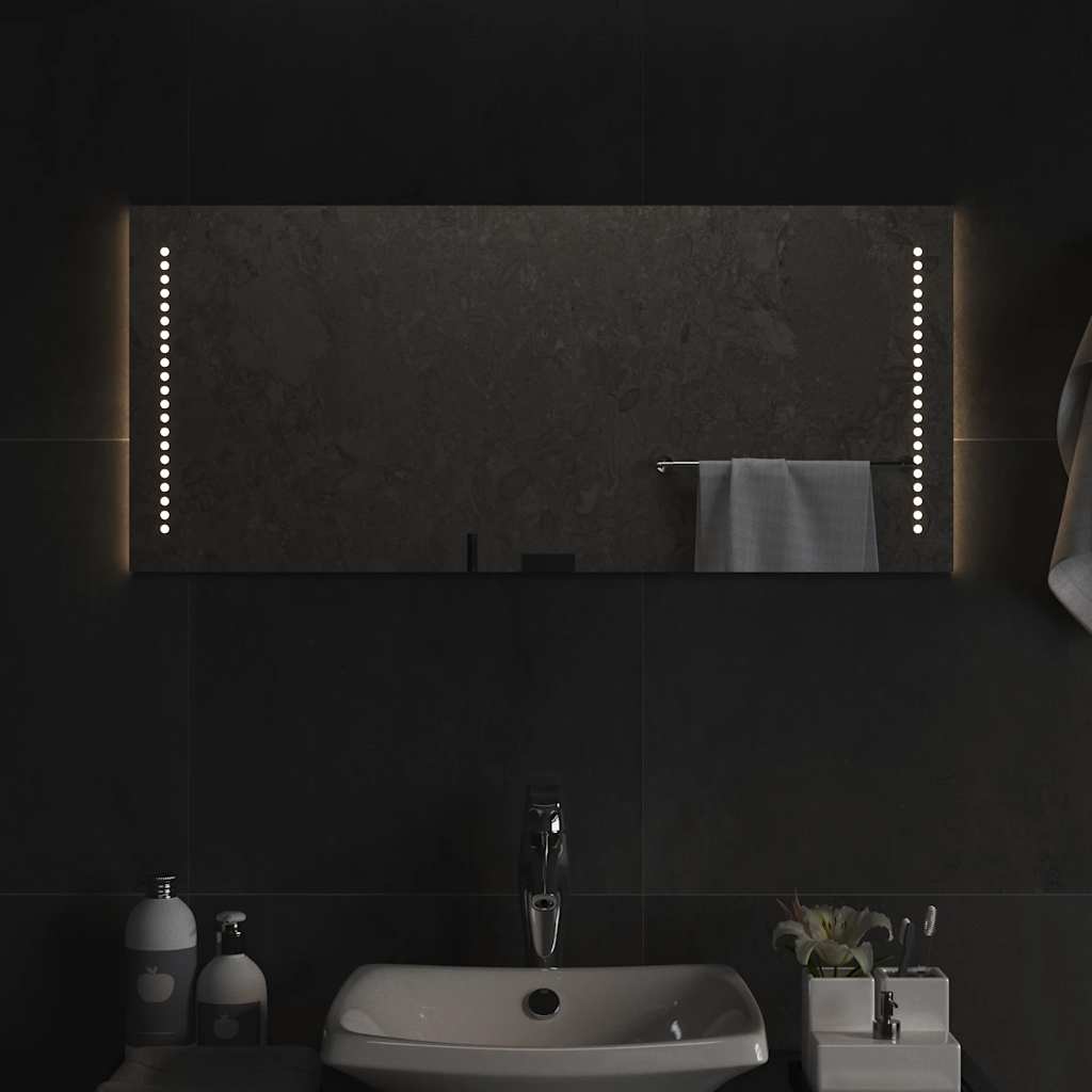 Badeværelsesspejl med LED-lys 90x40 cm