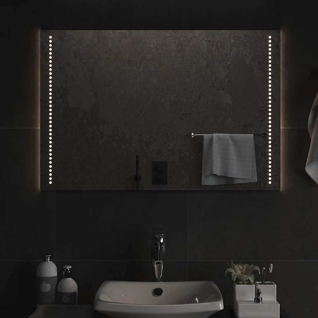 Badeværelsesspejl med LED-lys 90 × 60 cm - IP65, USB