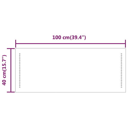badeværelsesspejl med LED-lys 100x40 cm
