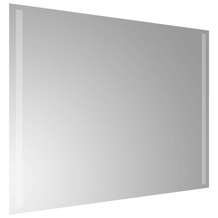 badeværelsesspejl med LED-lys 80x60 cm