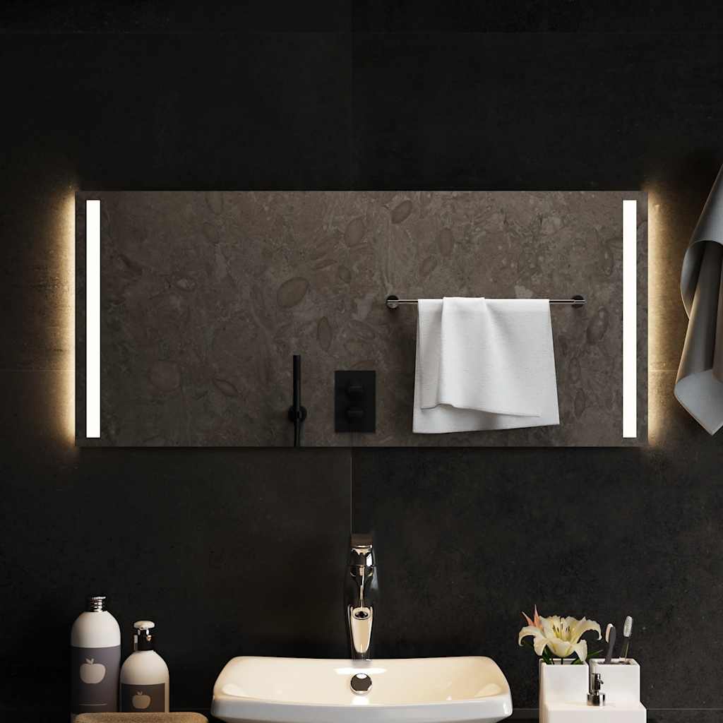 badevrelsesspejl med LED-lys 90x40 cm