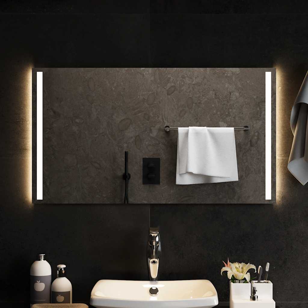 badevrelsesspejl med LED-lys 80x50 cm