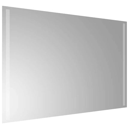 badeværelsesspejl med LED-lys 90x60 cm