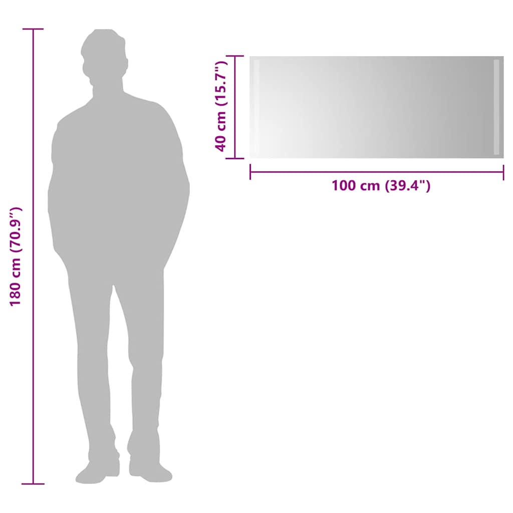 badeværelsesspejl med LED-lys 100x40 cm